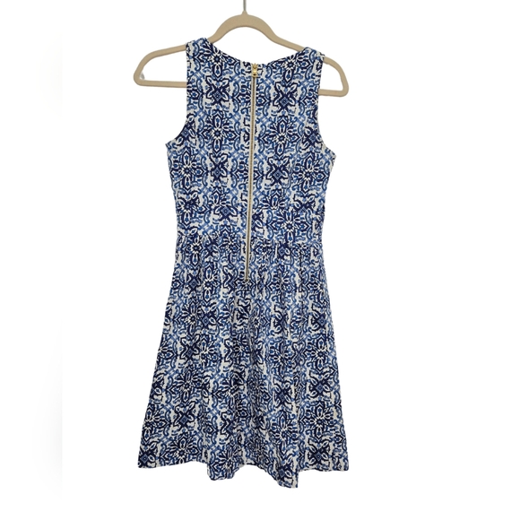 Milly Printed Blue Sleeveless Dress Sz O EUC - Picture 3 of 9